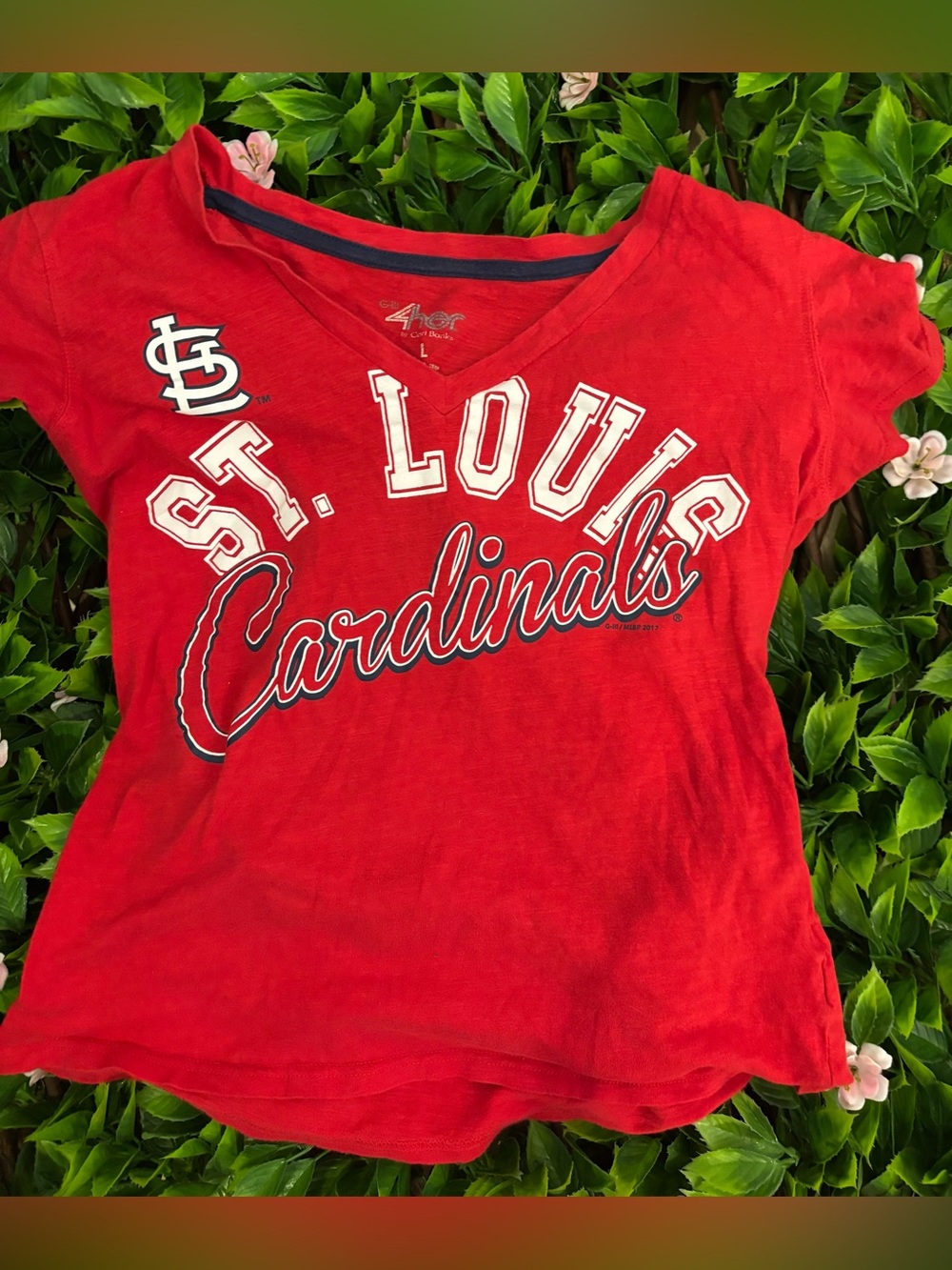 St. Louis Cardinals Women's Red V-Neck Tee